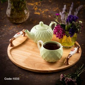 سینی گرد پذیرایی دسته دار #Code1033